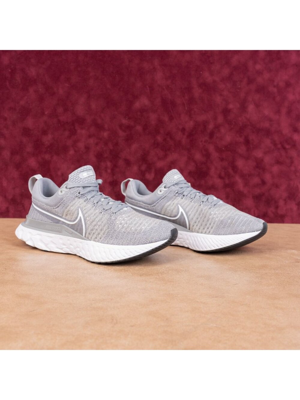 Nike Men React Infinity Flyknit 2 Particle Grey Running Sneakers Shoes size 7.5